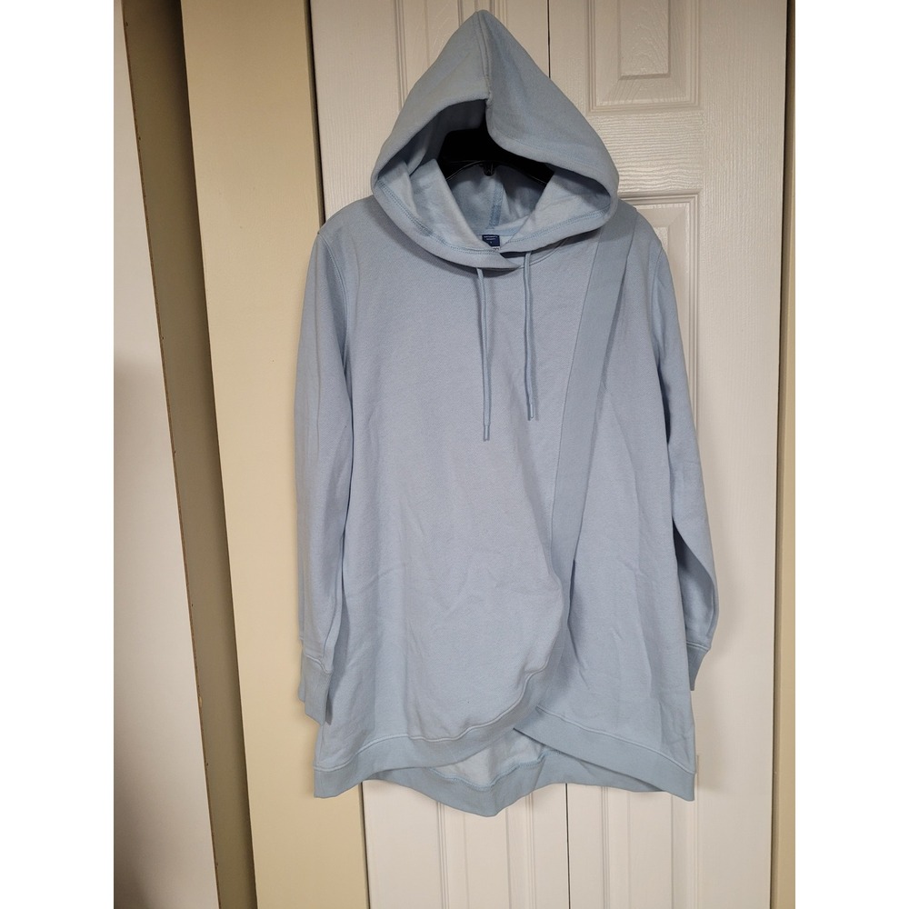 Old Navy Maternity SoComfy Nursing Hoodie Light Blue Crossover Front Large NWT